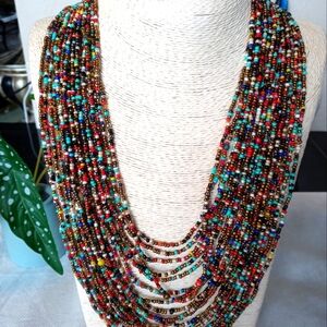 Artisanal Handmade Multi strand Necklace, from Ecuador.